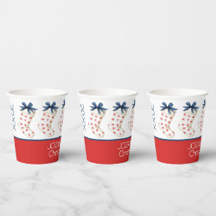 Coastal Red Crab Christmas Stocking Paper Cups