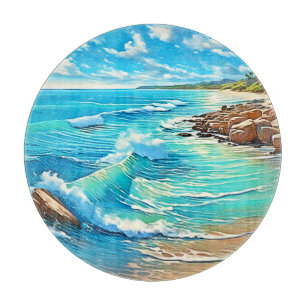 Coastal Rock Scene Design Cutting Board