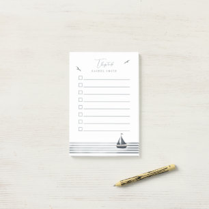 Coastal sailboat to do list post-it notes