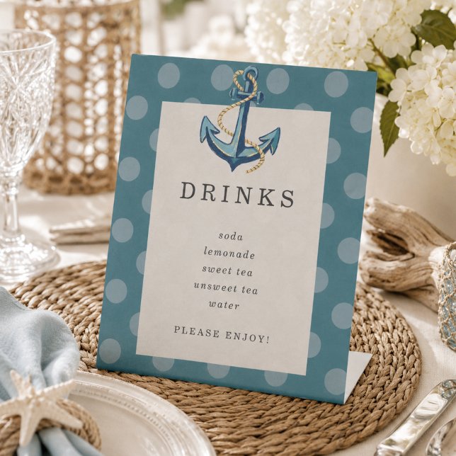 Coastal Sailor First Birthday Menu Sign (Coastal Sailor First Birthday Menu Sign)
