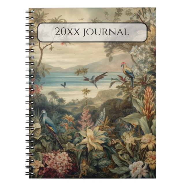 Coastal Sanctuary & Tropical Avian Botanical Notebook (Front)