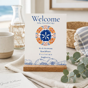 Coastal Sand Dollar Beach House Wi-Fi Sign