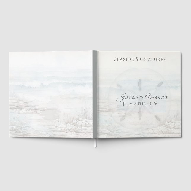 Coastal Sand Dollar Wedding Signature Book (Full)