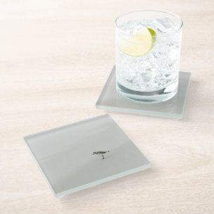 Coastal Sandpiper on the Beach Glass Coaster
