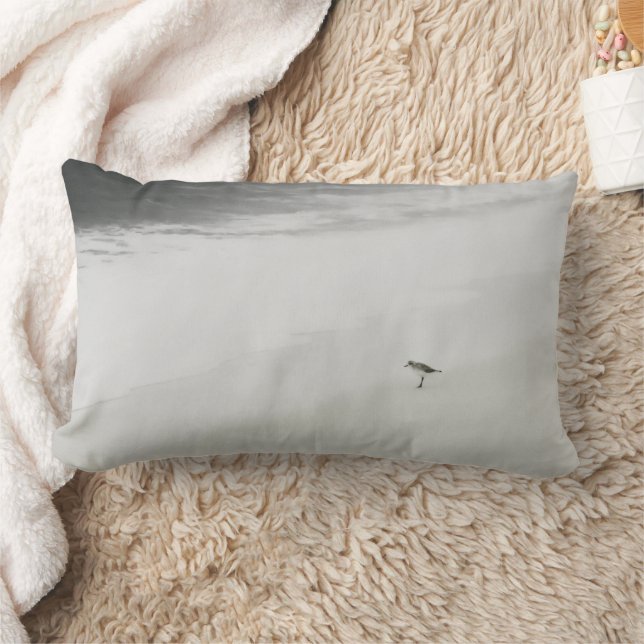 Coastal Sandpiper on the Beach Lumbar Cushion (Blanket)