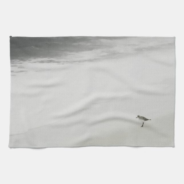 Coastal Sandpiper on the Beach Tea Towel (Horizontal)