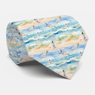 Coastal Sandpiper Shoreline Pattern (2) Tie