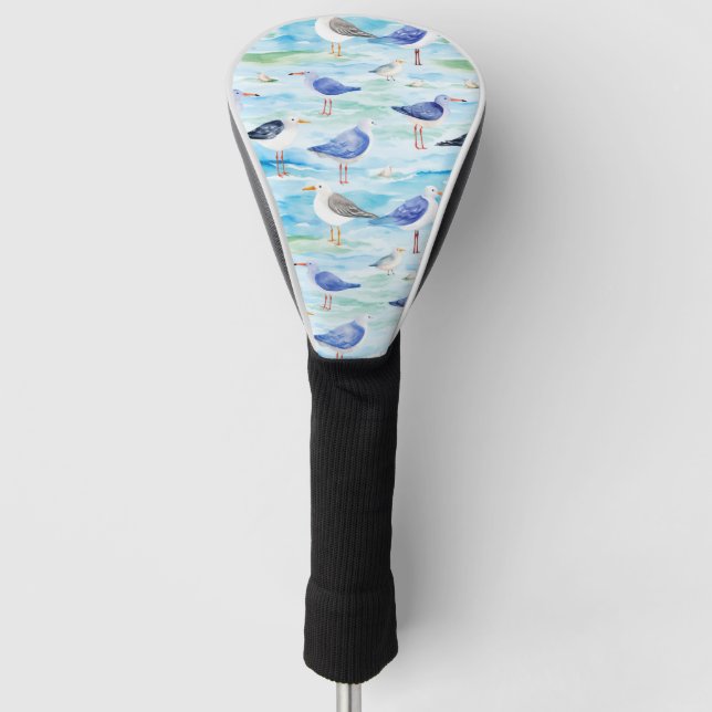 Coastal Sandpiper Shoreline Pattern (3) Golf Head Cover (Front)