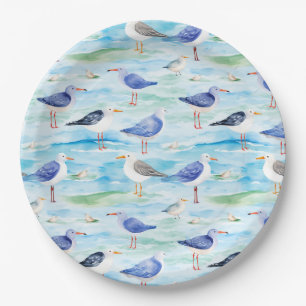 Coastal Sandpiper Shoreline Pattern (3) Paper Plate