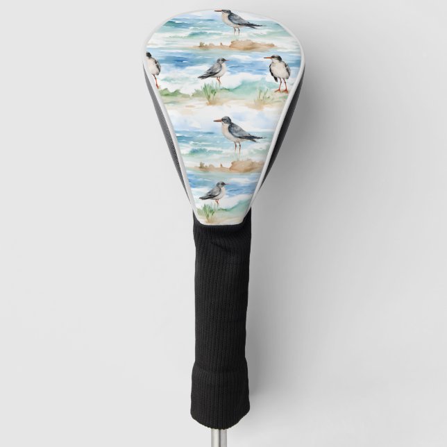 Coastal Sandpiper Shoreline Pattern (4) Golf Head Cover (Front)