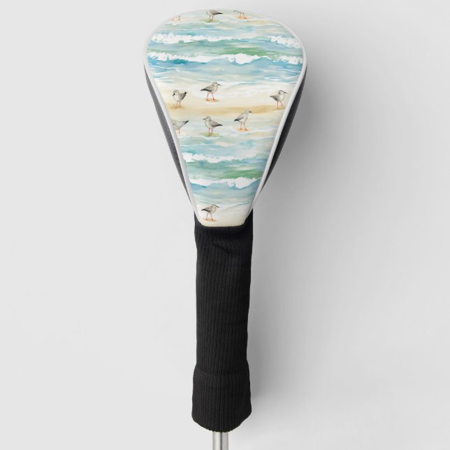 Coastal Sandpiper Shoreline Pattern (5) Golf Head Cover (Front)