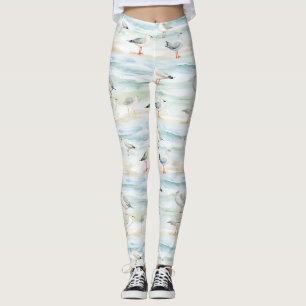 Coastal Sandpiper Shoreline Pattern (6) Leggings