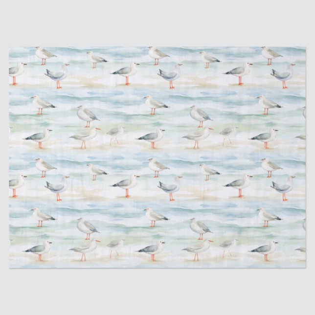 Coastal Sandpiper Shoreline Pattern (6) Tissue Paper (Front)