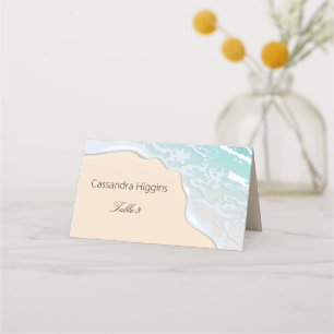 Coastal Sandy Shoreline Guest Name Escort Card