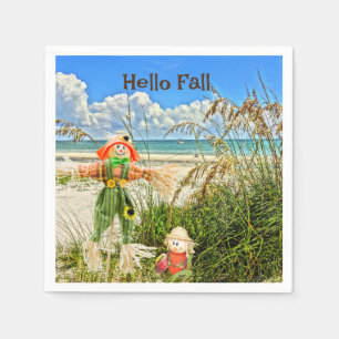 Coastal Sanibel Island Florida Beach & Scarecrow  Napkin