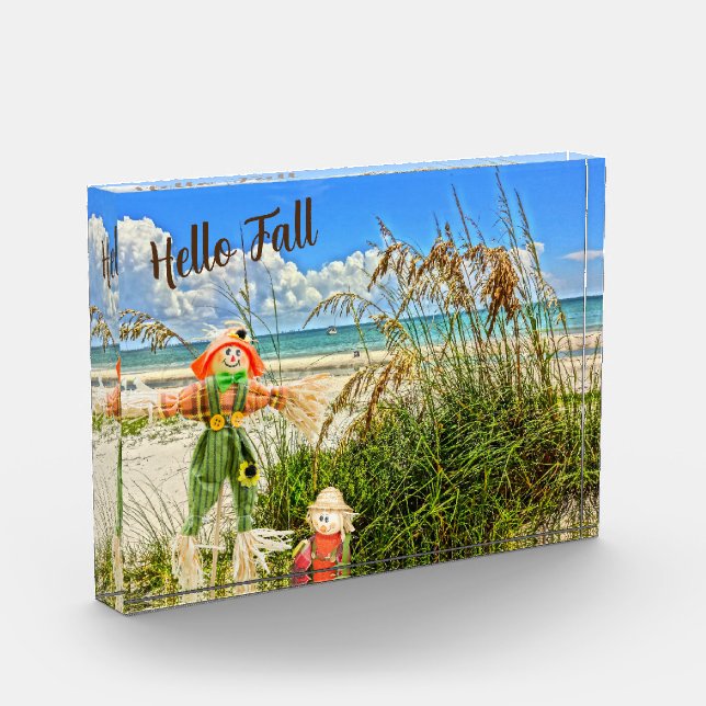Coastal Sanibel Island Florida Beach & Scarecrow  Photo Block (Left)