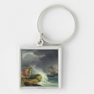 Coastal Scene in a Storm, 1782 Key Ring