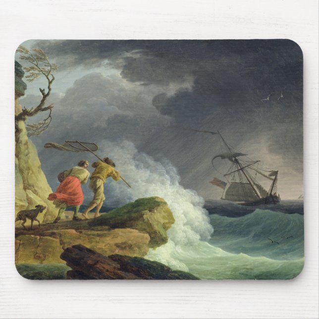 Coastal Scene in a Storm, 1782 Mouse Pad (Front)