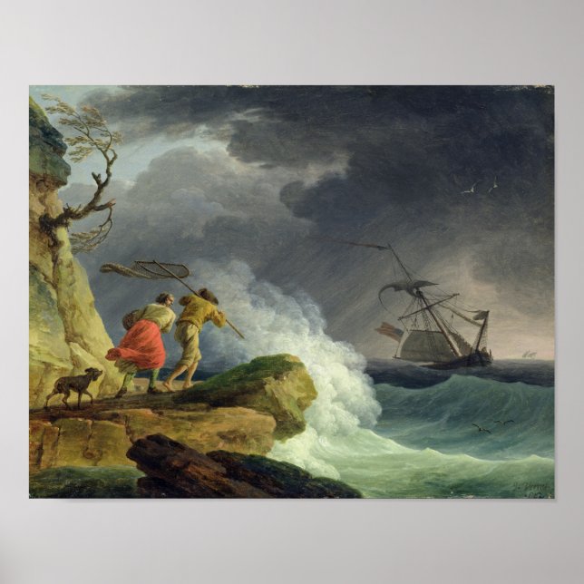 Coastal Scene in a Storm, 1782 Poster (Front)