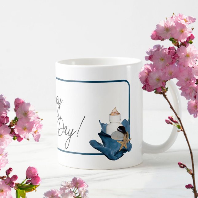 Coastal sea blue iris flower Happy Mother's Day Coffee Mug (Creator Uploaded)