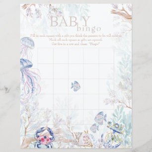 Coastal Sea Life Baby Shower Bingo Game
