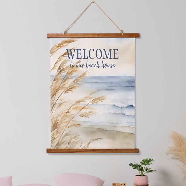 Coastal Sea Oats Welcome Hanging Tapestry (Creator Uploaded)