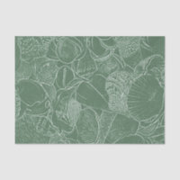 Coastal Sea Shell Beach Green White Decoupage