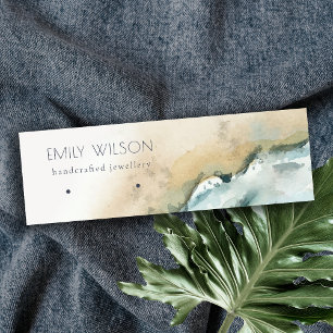 Coastal Sea Waves Sand Beach Earring Display Mini Business Card