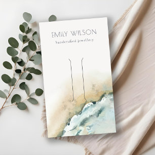 Coastal Sea Waves Sand Beach Hair Clip Display Business Card