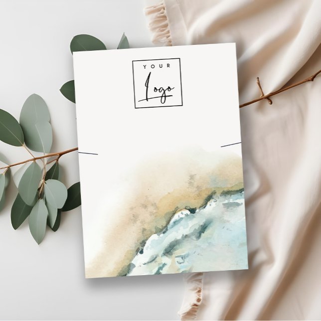 Coastal Sea Waves Sand Beach Necklace Display Business Card (Creator Uploaded)