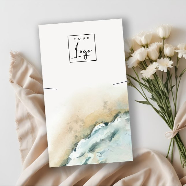 Coastal Sea Waves Sand Beach Necklace Display Business Card (Creator Uploaded)