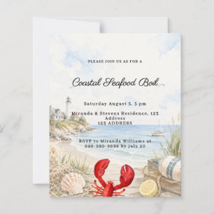Coastal Seafood Boil party invitation