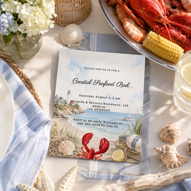 Coastal Seafood Boil party invitation (Creator Uploaded)