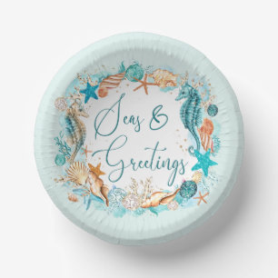 Coastal SEAS & GREETINGS Seahorse Shells Paper Plate