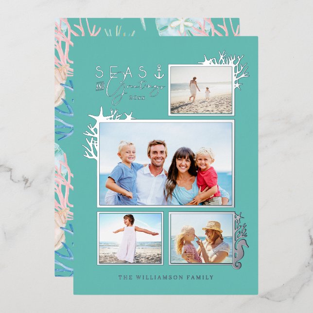 Coastal Seas & Greetings Teal Ocean Photo Frame (Front/Back)