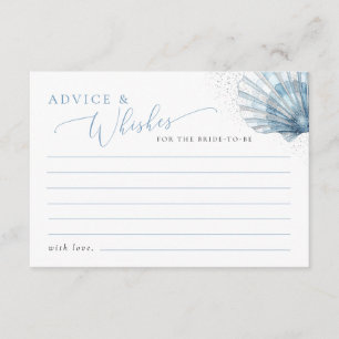 Coastal Seashell Advice & Wishes Bridal Shower Enclosure Card