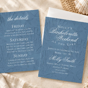 Coastal Seashell Beach Bachelorette Itinerary  Invitation