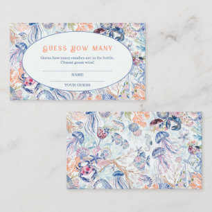  Coastal Seashell Bridal Shower Guess How Many     Enclosure Card