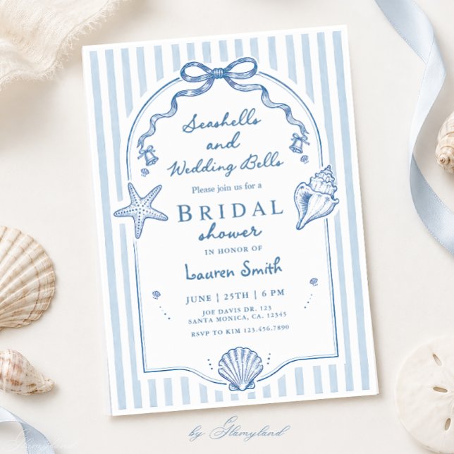 Coastal Seashell Bridal Shower Invitation (Creator Uploaded)