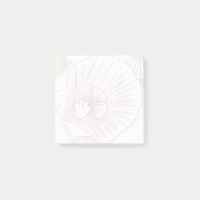 Coastal Seashell Collection Nautical Sticky Notes (Front)