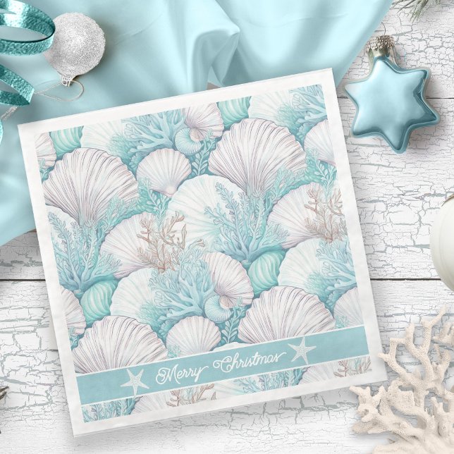 Coastal Seashell & Coral Pattern#3 ID1009 Napkin (Creator Uploaded)