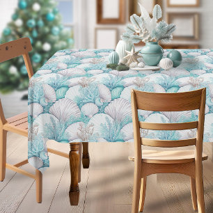 Coastal Seashell & Coral Pattern#3 ID1009 Tablecloth