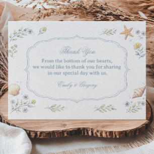 Coastal Seashell Floral Appreciation Thank You Card