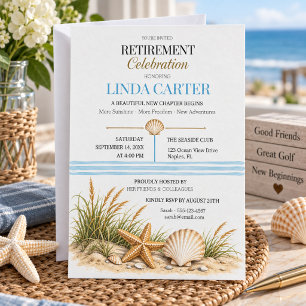 Coastal Seashell Retirement Party Celebration Invitation