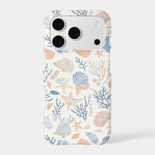Coastal Seashell Starfish Blue Peach Cream