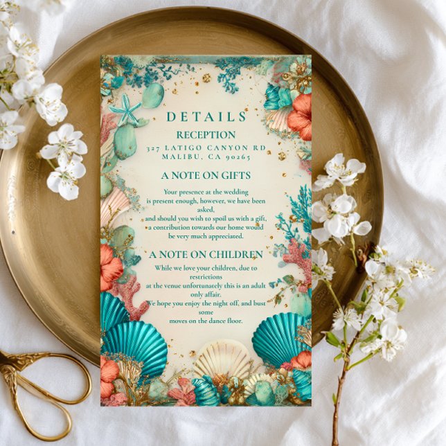 Coastal Seashell Wedding Enclosure Card (Creator Uploaded)