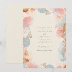 Coastal Seashell Wedding Invitation