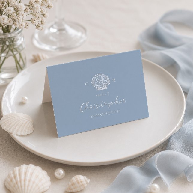 Coastal Seashell Wedding Place Cards (Creator Uploaded)