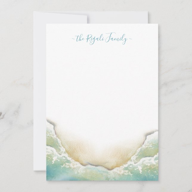 Coastal Seashore Wedding Thank You Cards (Front)