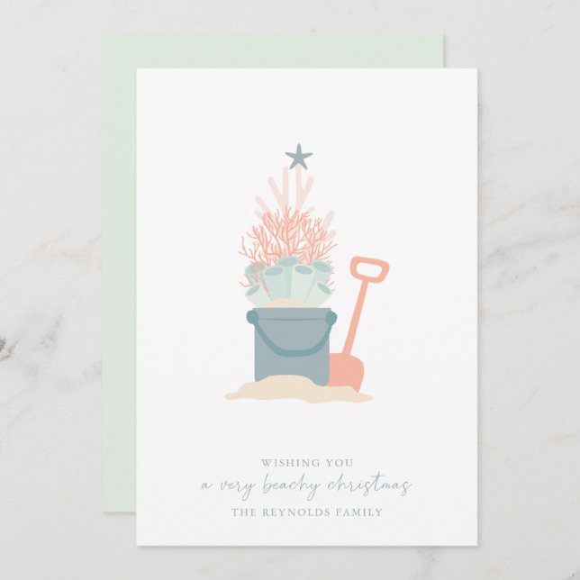 Coastal Seaside Christmas  Holiday Card (Front/Back)